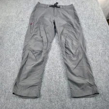 REI Co Op Mens Pants Gray Zip Fly Belted Cargo Outdoor Hiking Size 34W 30L