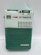 Vintage Zephyr GR-3T6 6-Transistor Pocket Radio Japan Teal – For Parts/Repair