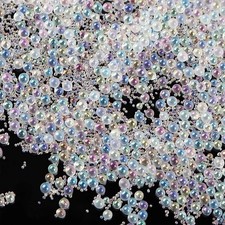 Glass Bubble Beads No Hole Iridescent 210g 1 3mm for Resin Crafting Nail Art