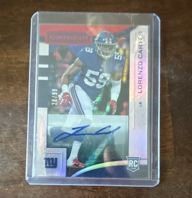 2018 Panini Rookies & Stars Lorenzo Carter New York Giants #162 RC Auto /99