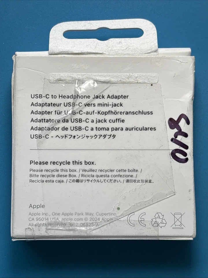 Adaptador conector USBC a auriculares Apple MW2Q3AM/A- A2049 3,5 mm- Original OEM - Nuevo Foto 2 de 4