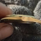 Edison Quartz Analog Dress Watch Black Dial Baton Indexes Gold Tone Round — photo 5