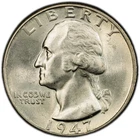 1947-P PCGS MS64 Washington Quarter | Blast White | Attractive Frosty Surfaces