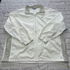 Nike Men's Jacket Windbreaker Y2K XXL White Grey Full Zip Emroidered READ DESC