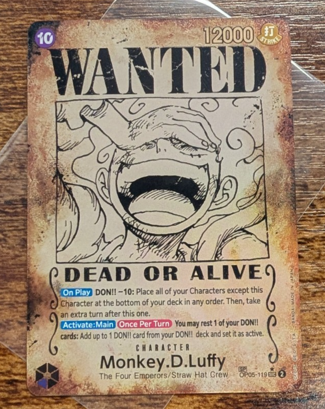 Monkey D Luffy OP05-119 Wanted Poster Manga Gear 5 OP09 One Piece