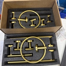 10 PCS Bathroom Hardware Set, Brushed Gold Stainless Steel Wall Mounted Bathroom