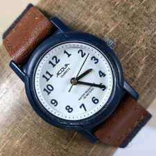 Vintage Acqua by Timex Women Dress Blue Nylon Strap Quartz Analog 24mm Watch