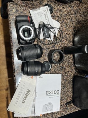 Nikon D3100＋18-200mm VR レンズセット 現状品 Nikon D3100 w/ 18-55 VR Lens , 55-200mm Lens Kit Batteries