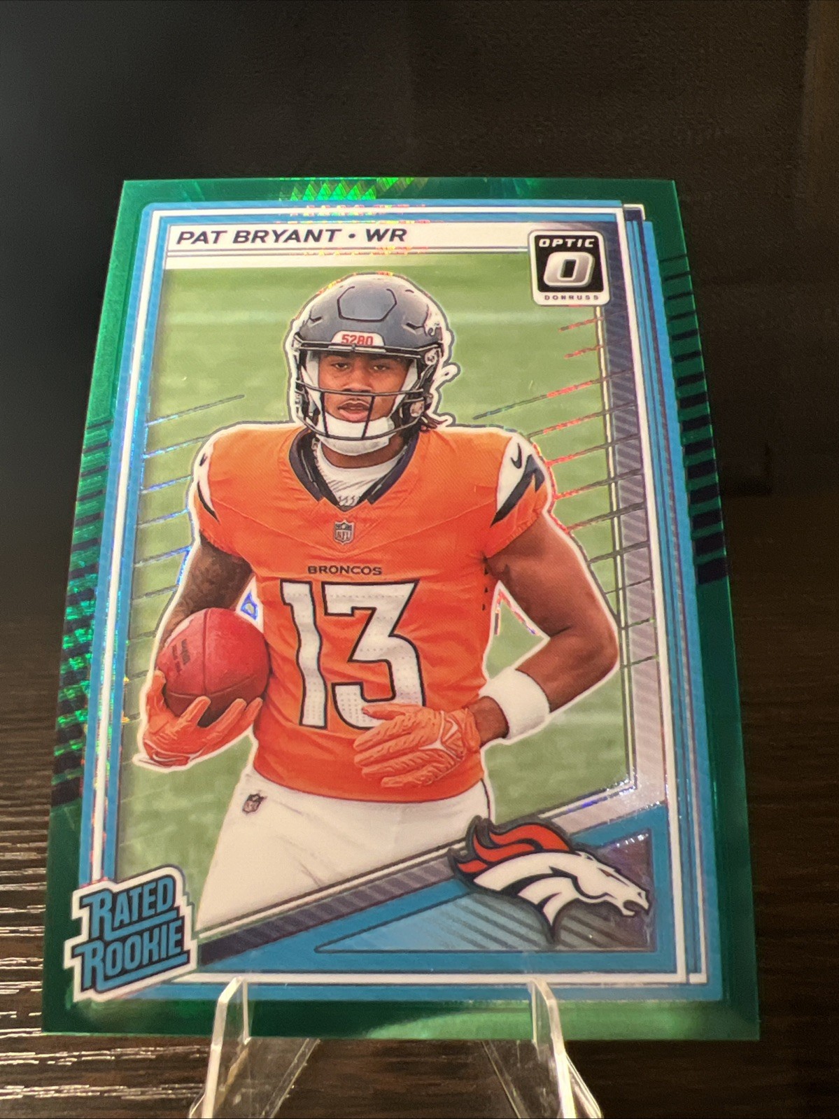 2025 Panini Donruss Optic - Rated Rookie Pat Bryant #215 Green Hyper Prizm (RC)
