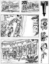 Unmounted Rubber Stamp Plate, Unmounted/Uncut Pink Rubber Stamps