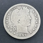 1899 P Barber Head Silver Quarter