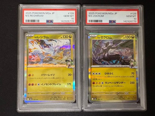 PSA 10 Ns Reshiram 128 e Ns Zekrom 129 Set Promo Sequenziale Pokemon - Foto 1 di 2