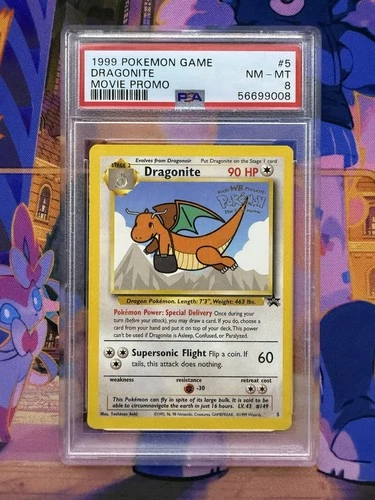 1999 POKEMON GAME MOVIE PROMO #5 DRAGONITE PSA 8