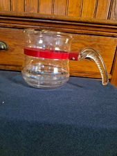 +Rare+McKee Range-Tec Glasbake Dbl Boiler 6 Cups Red Band 40's~NO LID