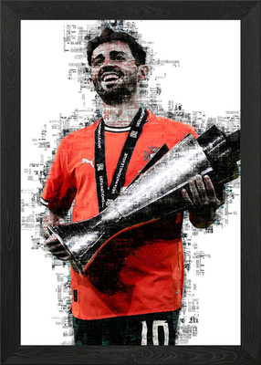 Bernardo Silva mit Trophäe gerahmtes Wandbild Poster Leinwanddruck Bild