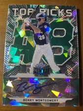2021 Leaf Metal Draft Baseball Benny Montgomery Cracked Ice Top Picks Auto /4