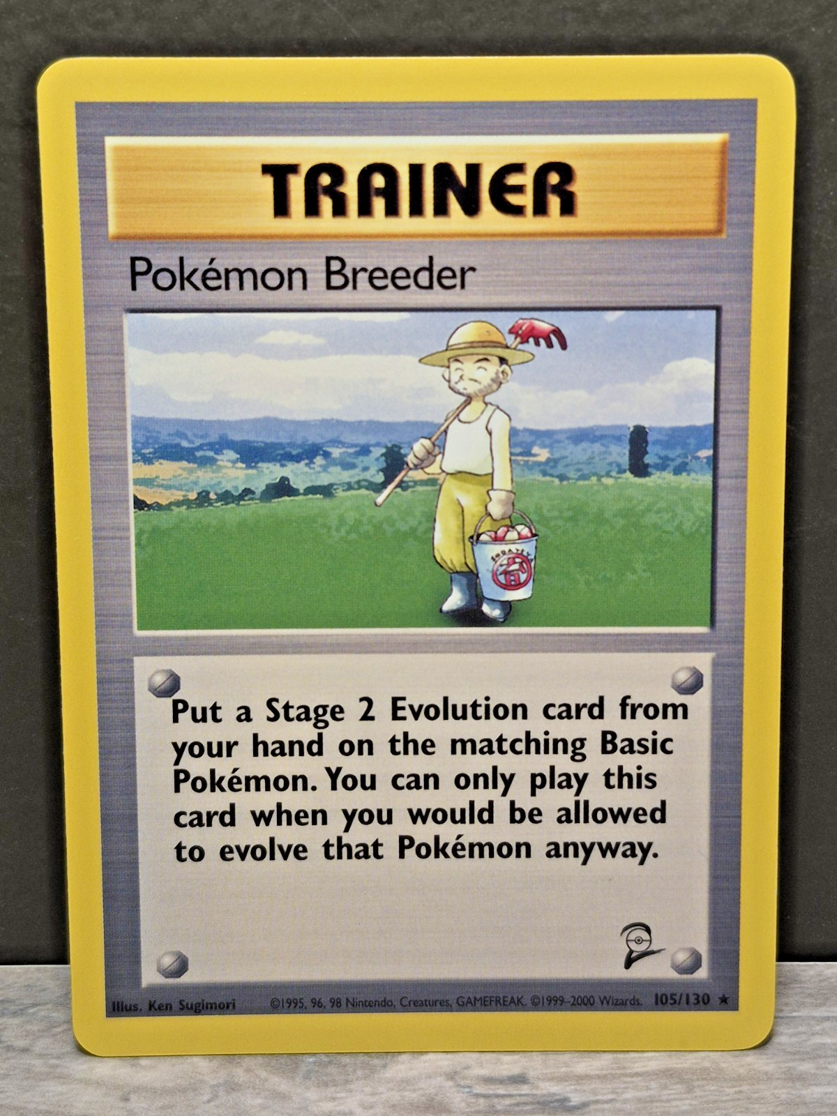 Pokémon Breeder 105/130 Base Set 2 Rare Trainer WoTC Pokémon Card TCG - NM