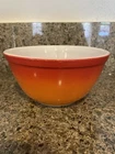 Pyrex Flame Glo Orange To Red Vintage Serving Bowl 1-1.5 QT