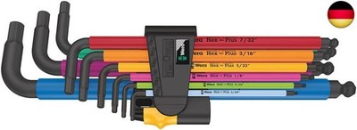 Wera 05022640001 950/9 Hex-Plus Multicolour Imperial 2, Winkelschlüsselsatz, 