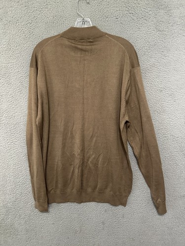 NEW Pronto Uomo Sweater Mens Size XL Silk Blend Brown Pull Over Adult Stretch - Picture 4 of 5