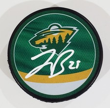 JONAS BRODIN SIGNED MINNESOTA WILD REVERSE RETRO HOCKEY PUCK NHL W/LOA
