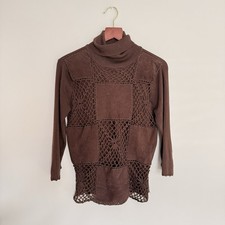 Vintage Women s Brown Turtleneck Sweater With...