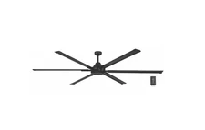Commercial Electric 8ft Matte Black Ceiling Fan Indoor/Outdoor Wall with Control