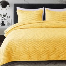 Whale Flotilla Soft Twin Size Quilt Set for All Seasons, 2-Piece Ultrasonic G...