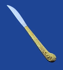 Viners of Sheffield VS12 Gold Electroplate - Pistol Steak Knife 8 1/4"