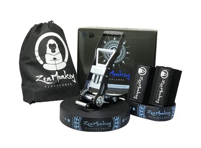 ZenMonkey Infinity Slackline Kit - 100 Foot Longline Slackline with Ergo Ratc...