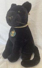 Vintage Dakin Black Panther Plush 13" With Chain And Tag 1986