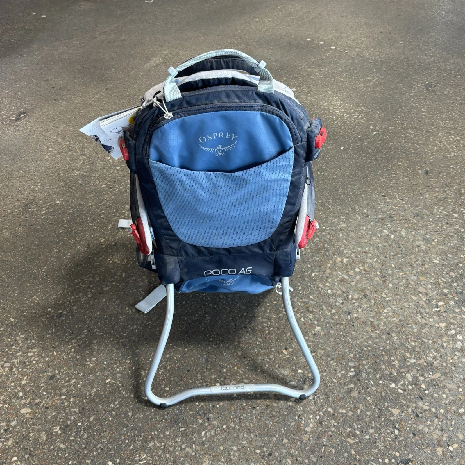 Osprey Poco AG Blue Baby Backpack Carrier Toddler Hiking Pack Sunshade Mesh
Opens in a new window or