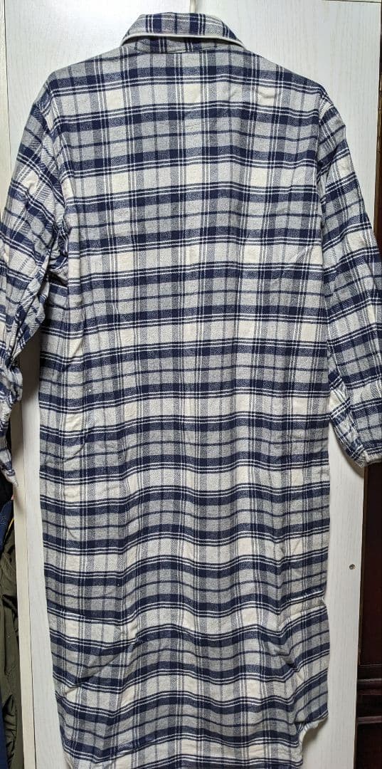 MUJI cotton plaid long shirt dress L size View 2