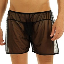 Boxer Briefs Men Shorts Boxer Shorts Loungewear Men Mesh Panties See-through