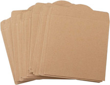 25 braune Kraftpapierh&uuml;llen f&uuml;r CDs DVDs Aufbewahrung Schutz Organizer