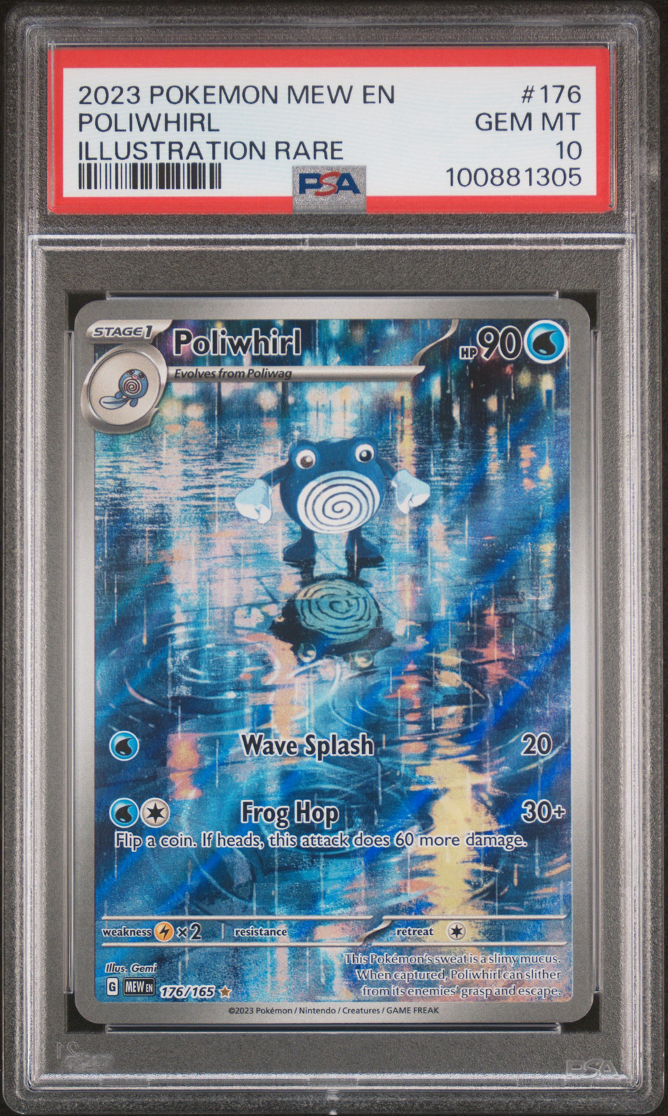 2023 POKEMON MEW EN-151 ILLUSTRATION RARE #176 POLIWHIRL PSA 10 - Main Image