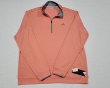 Adidas Mens's Golf French Terry sweat shirt 1/4 Zip WDR-Clay UPF 50 Light Weigt