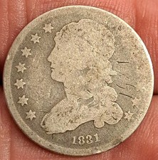 1831 Capped Bust Quarter 25c Coin 90% Silver U.S NO RESERVE