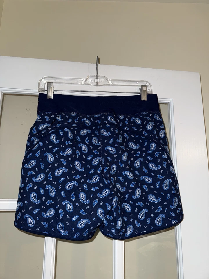 Pantalones Cortos de Natación LANDS END Mujer 4 Azul Marino Estampado Paisley 6" Bolsillos Cómodos en la Cintura Foto 3 de 3