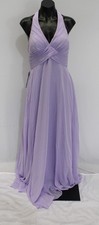 Azazie Women's Tessie A-Line V-Neck Pleated Chiffon Dress AP2 Lilac Size: A6 NWT