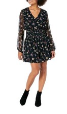 NWT GUESS Women's Teen Girl Eco Long Sleeve Floral Print Laureen Dress XL 