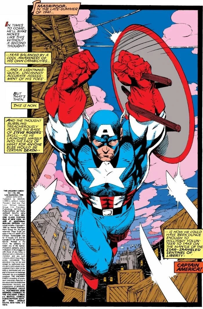 1991 Marvel Comic Images X-Men #22 Captain America PSA 10! LOW POP 12! JIM LEE view 3