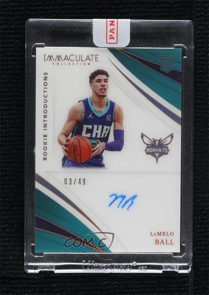 2020 Panini Immaculate Rookie Introductions 3/49 LaMelo Ball #RI-LMB Auto 0cv3