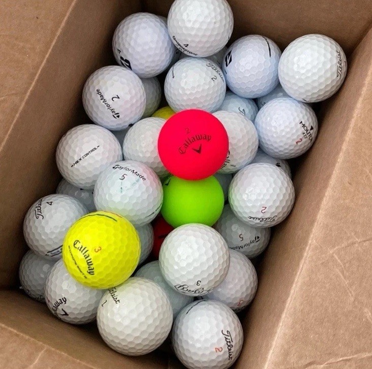 40 Assorted Golf Balls 4lbs of Used Golf Balls Callaway TaylorMade Titleist Vice