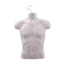 SSWBasics Male Molded White Shirt Form - Fits Men's Sizes S-L - Hanging