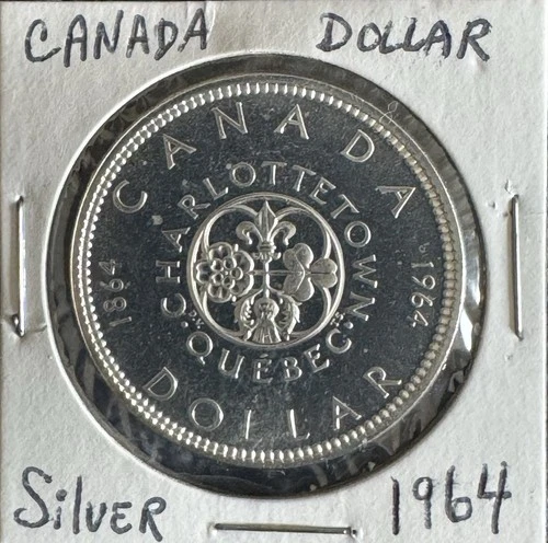 1964 & 1965 Canada 80% SilverDollar. Lot of 2 Canadian.AU BU
