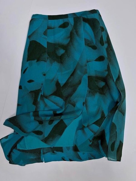 Women Carolina Herrera Skirt Turquoise Silk 36