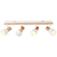 Brilliant Daintree Spotbalken 4Flg Weiß/Natur Metall/Holz 4X D45, E14, 28 W, G