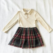 Crewcuts Dress Girl's 4 Plaid Tulle Festive Holiday Christmas Preppy Holiday
