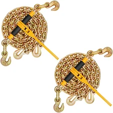 Chain and Binder Kit 3/8"-1/2" Ratchet Load Binder 3/8" x 10' Chain 2 Pack